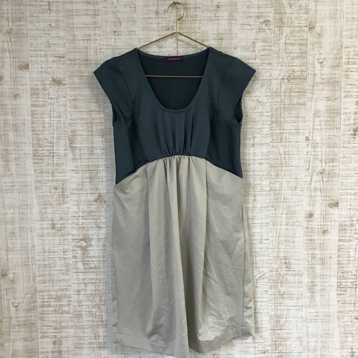 A427◇URBAN RESEARCH|アーバンリサーチ ワンピース グレー×グリーン サイズF拍卖