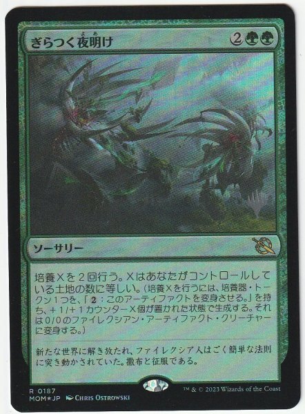 プロモスタンプ Foil ぎらつく夜明け/Glistening Dawn 日本語1枚拍卖