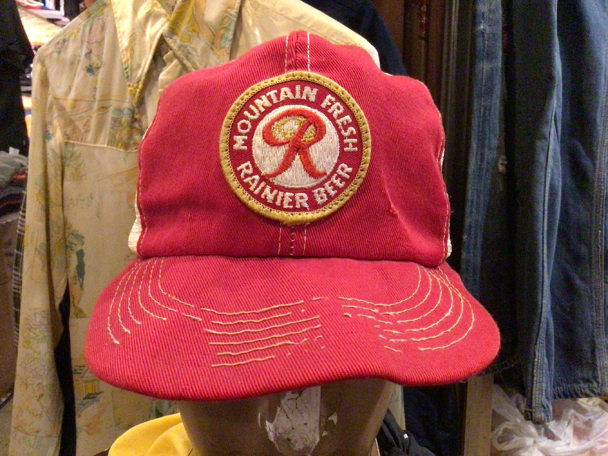 80’S K-PRODUCTS K-BRAND RAINIER BEER MESH CAP SIZE FREE ケイ プロダクツ ケイ ブランド レーニア ビール メッシュキャップ ビンテージ拍卖