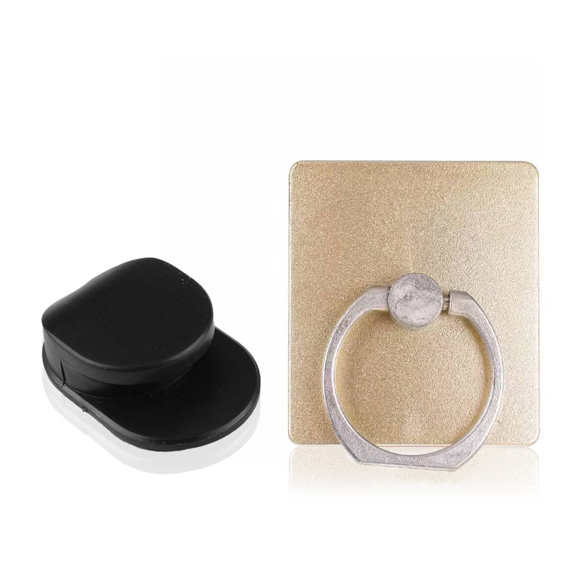 スマホリング 方形リングバックル リング型 落下防止 スタンド機能 折りたたみ式 360°回転 粘着タイプ フック付き ゴールド ;J4191;拍卖