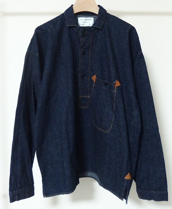 WAREHOUSE ウエアハウス GREENEBAUM OVERALLS Lot 2213 HEAVY LEATHER BOUND JUMPER デニム プルオーバー シャツ ジャケット 38拍卖