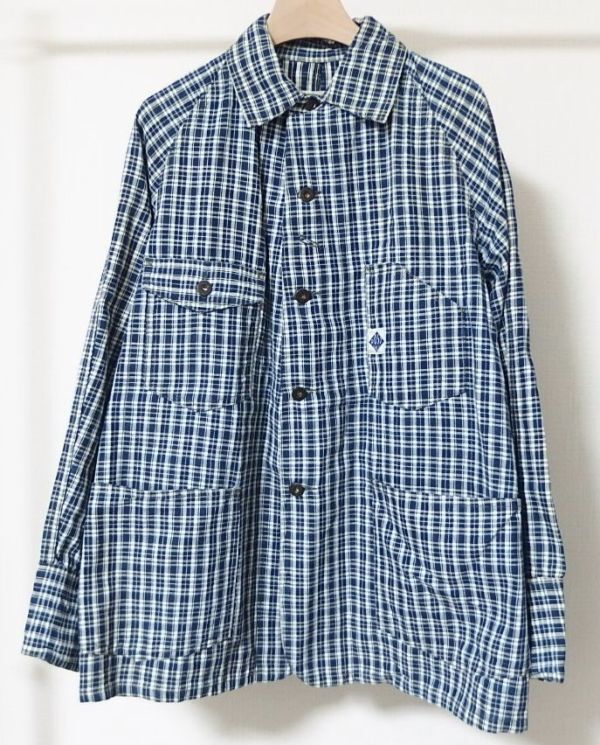 POST O'ALLS OVERALLSポスト オーバーオールズ インディゴ パラカチェック カバーオール ジャケット S アメリカ製 初期拍卖