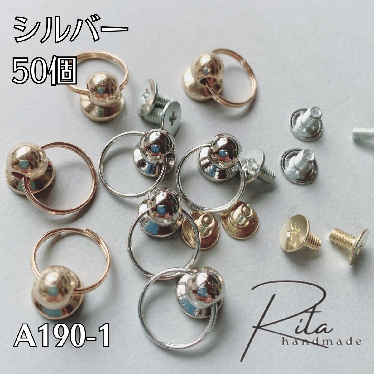 50個 トチカン ネジ式 二重リング 傷防止シール付き シルバー 二重カン 丸カン 留め具 スマホケース ハンドメイド 基礎金具拍卖