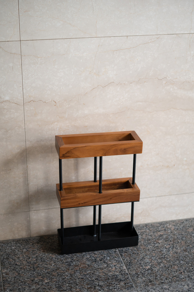 傘立て スリム おしゃれ スチール 天然木 木製 ブラック ブラウン拍卖