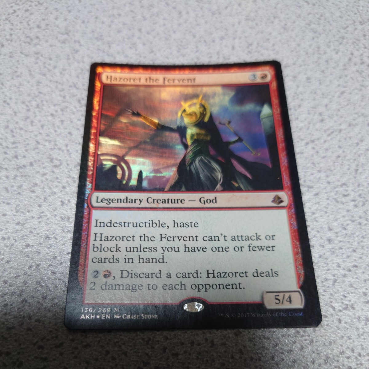 MTG AKH 熱烈の神ハゾレト 英語foil 一枚 即決拍卖