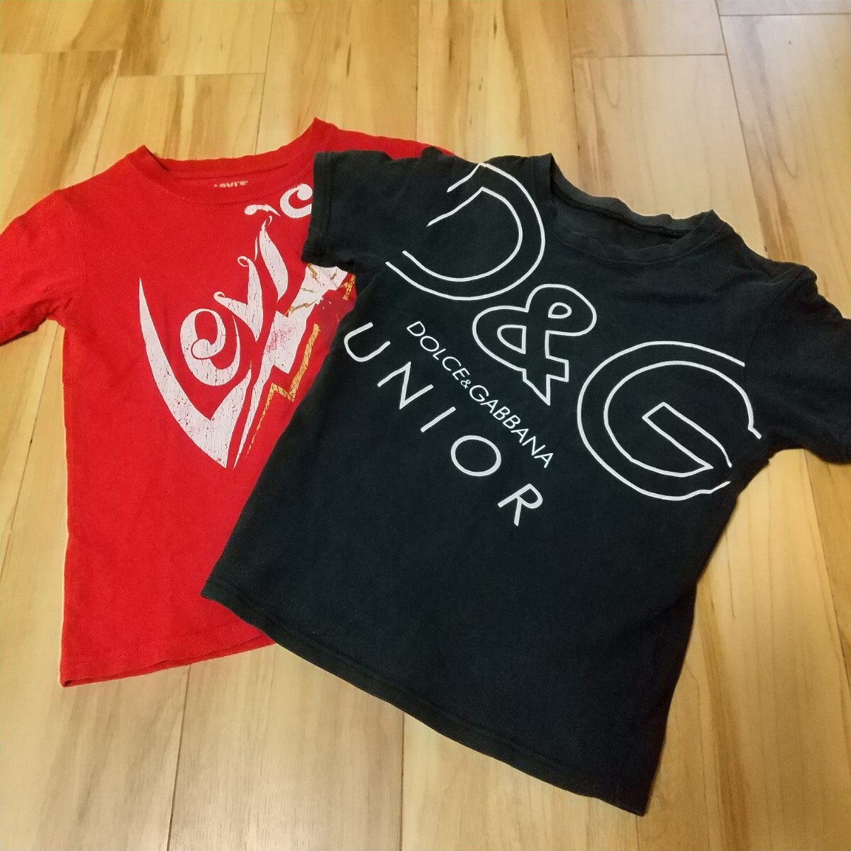 D&G ブランドTシャツ KIDS 120cm前後 levi's ドルガバ 子供服 リーバイス 半袖2枚セット拍卖