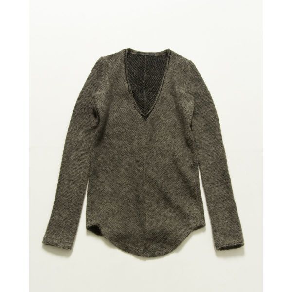 美品 JULIUS ニット セーター プルオーバー Vネック 長袖 シンプル 大人 メンズ 灰 1 日本製 m0052-02-001拍卖