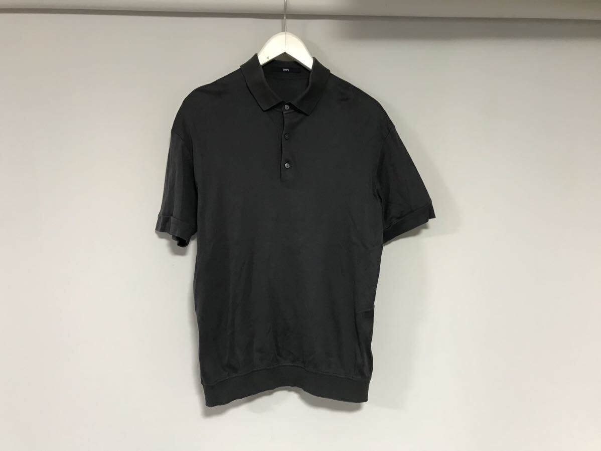 本物シップスSHIPSコットンニット半袖ポロシャツメンズサーフアメカジミリタリーワークビジネススーツゴルフグレーS拍卖