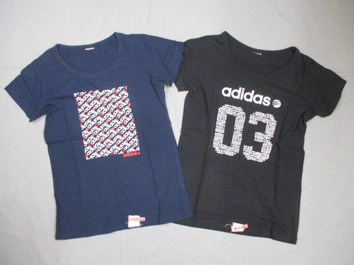 adidas アディダス キッズ Tシャツ 半袖 2枚セット 濃紺・黒 150サイズ位 アディダスジャパン(株)【クリーニング済】拍卖