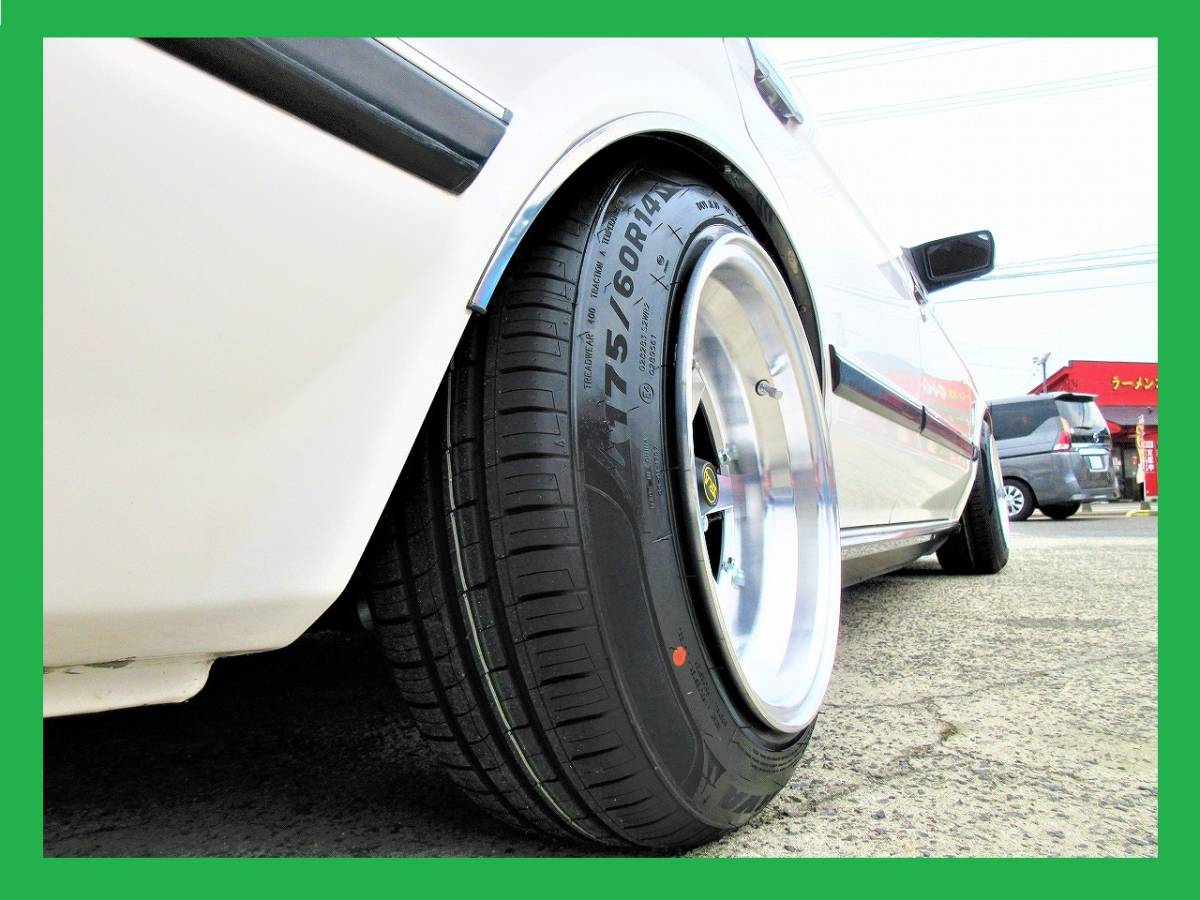 ⑭新品タイヤ組込済!復刻版 ロンシャンXR-4 Long Champ XR4 14インチ 10J オフセット-37 4H 114.3 2本 送料無料③拍卖