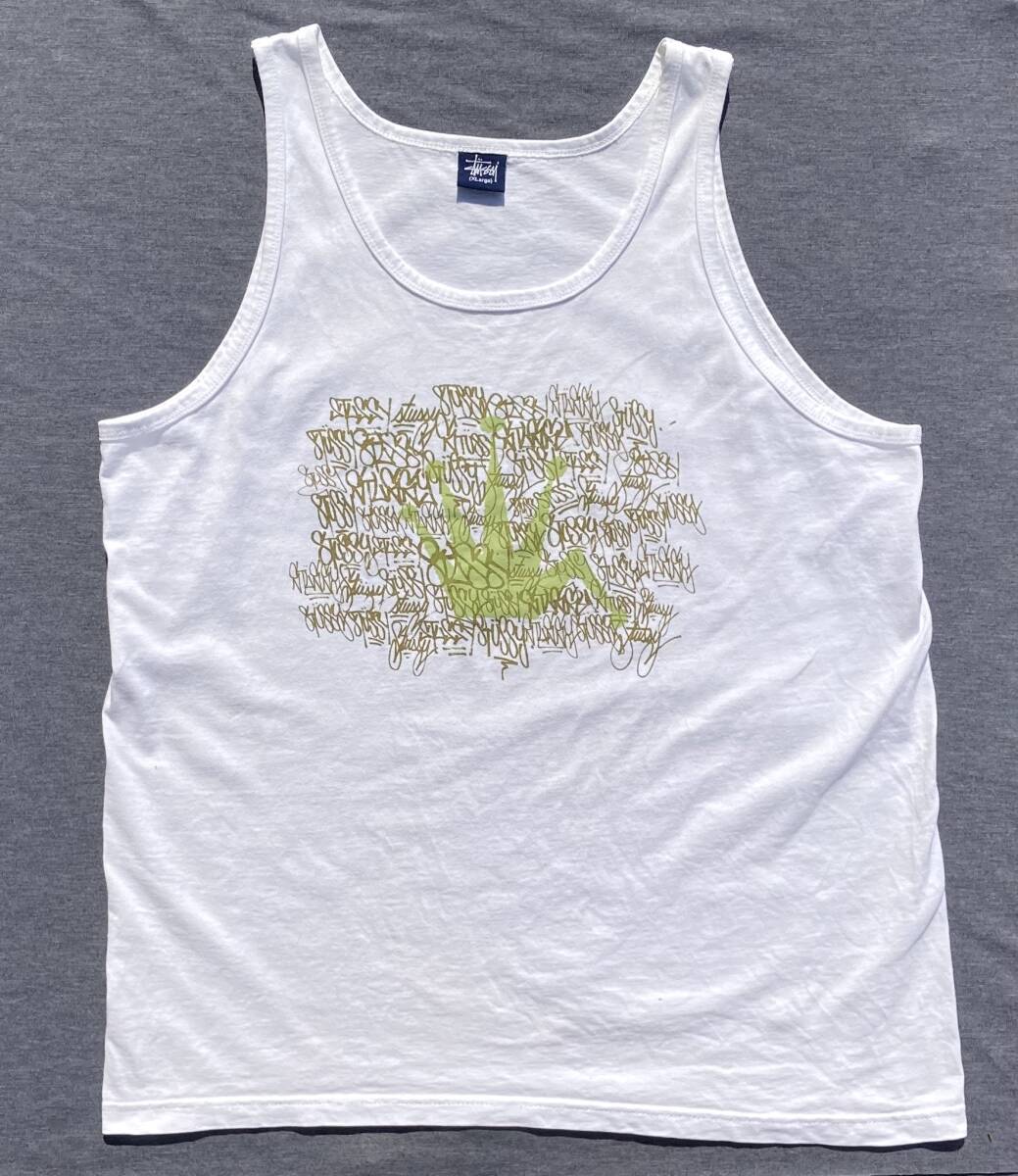 90s-00s stussy タンクトップ ノースリーブ Tシャツ XL クラウン 王冠 オールドステューシー拍卖