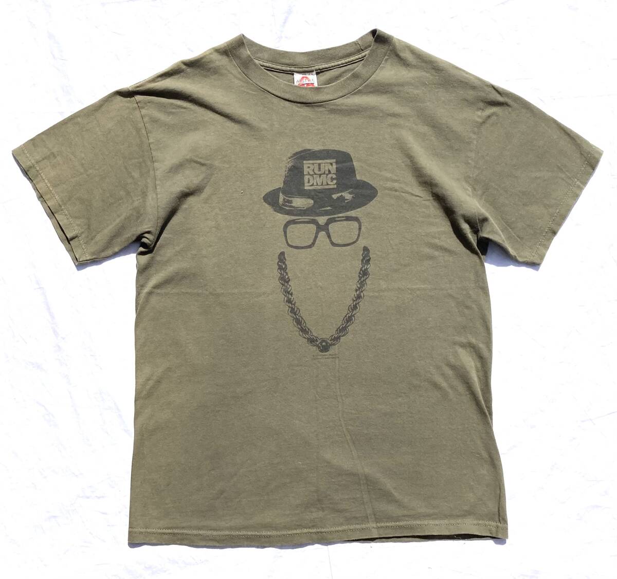 00s RUNDMC Tシャツ カーキ M ヒップホップ ラップ ロック ビンテージ ランディーエムシー拍卖