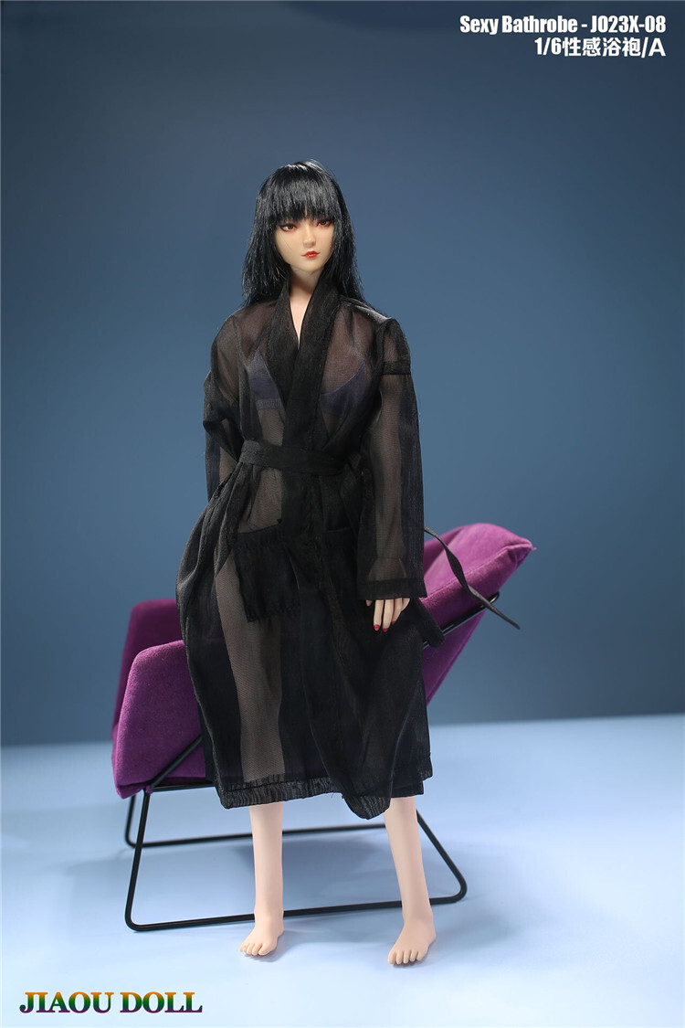 1/6 アクションフィギア ドール向け シースルーローブ 黒 JIAOUDoll TBLeagueなどに拍卖