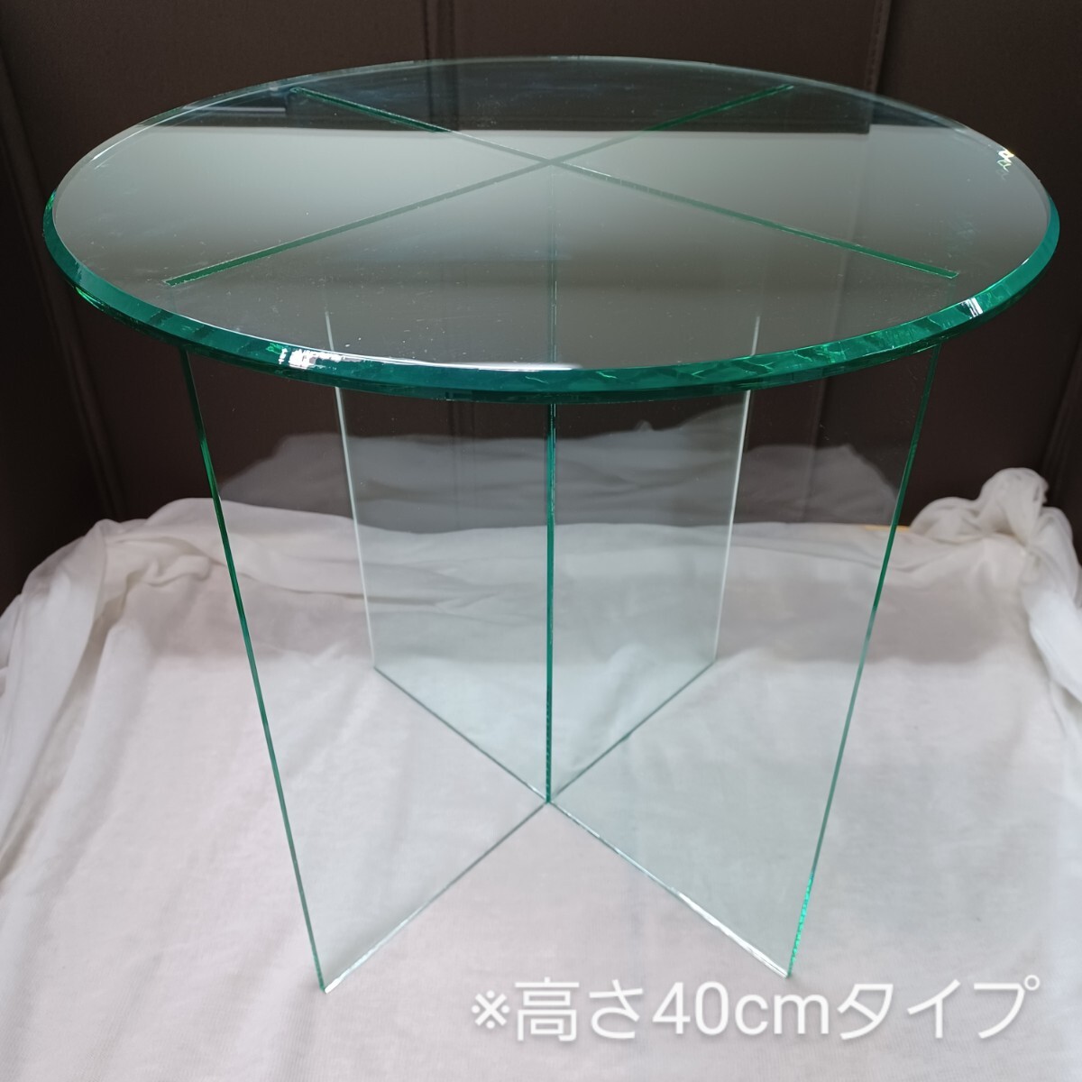 高1》①アクリルディスプレイ 丸テーブル 陳列台 製菓 ケーキ台 テーブル 台 店頭 直径40×高さ40cm インテリア ガラス色 演出 240702E1拍卖