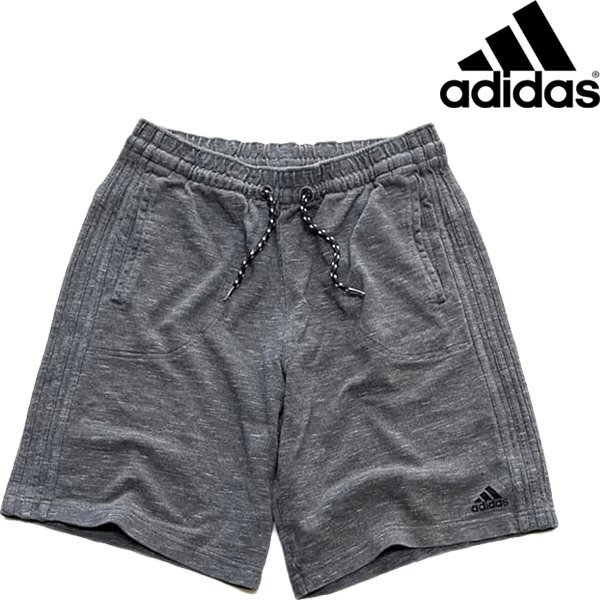 1点物◆アディダス3本ライン入りスウェットショートパンツ古着メンズL/XLレディースOKアメカジ90sストリート/スポーツ中古ショーツ373012拍卖