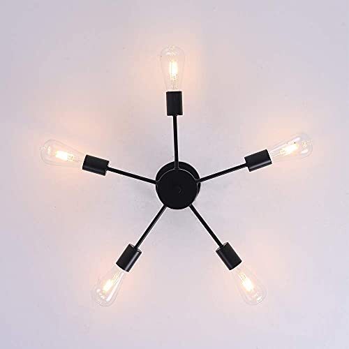 Herischen ペンダントライト 北欧 5灯 ペンダントランプ レトロ ダイニング 照明 リビング 照明 おしゃれ 吊り下げ電球 天井照明拍卖