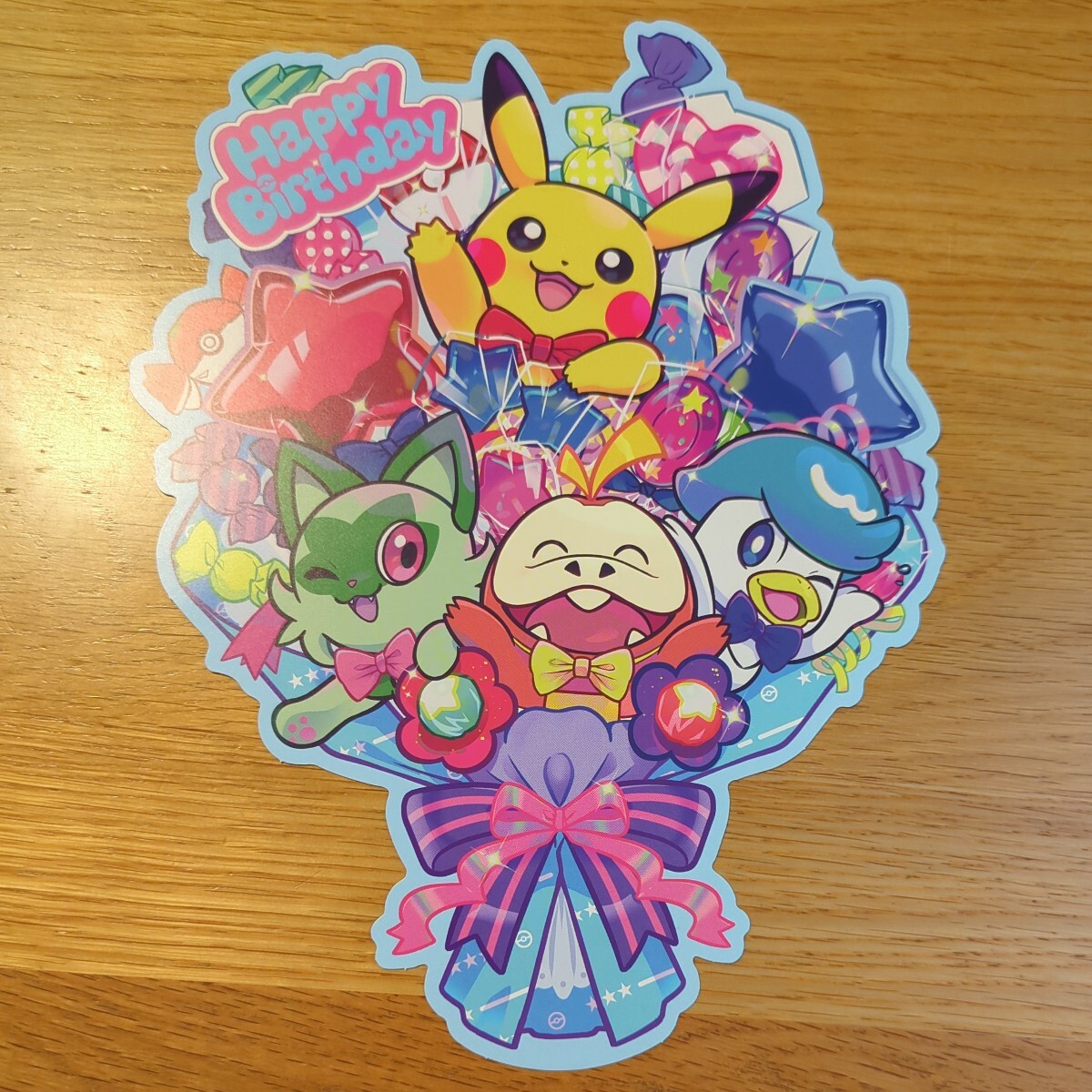 非売品 ポケモンセンター バースデーカード バースデーブーケカード ピカチュウ ニャオハ ホゲータ クワッス カルボウ ステッカー シール拍卖