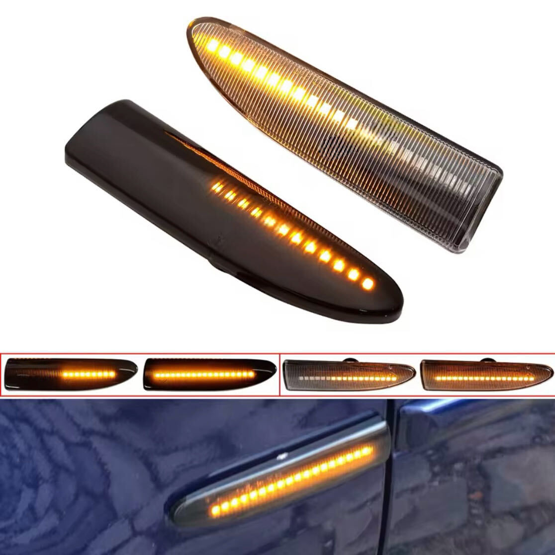 流星♪ シーケンシャルウインカー♪ LED サイドマーカー ジャガー Xタイプ 2.0 2.5 3.0 V6 ラグジュアリー ソブリン エグゼクティブ拍卖