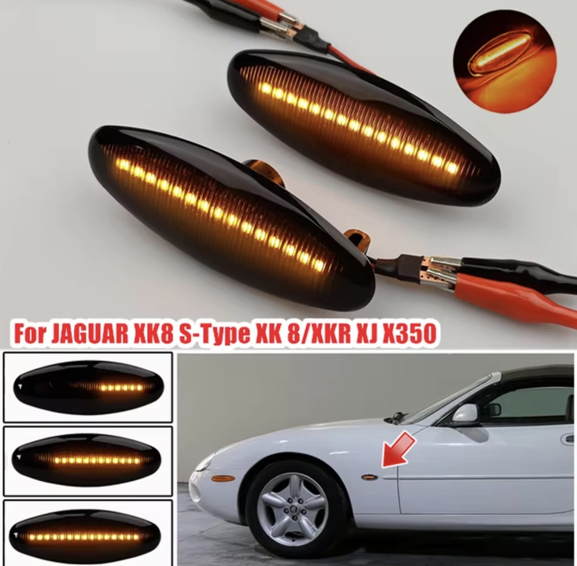 流星♪ シーケンシャルウインカー♪ LED サイドマーカー ジャガー XJ XJ6 XJ8 XJR スーパーV8 L 3.0 3.5 4.2 エグゼクティブ ソブリン拍卖