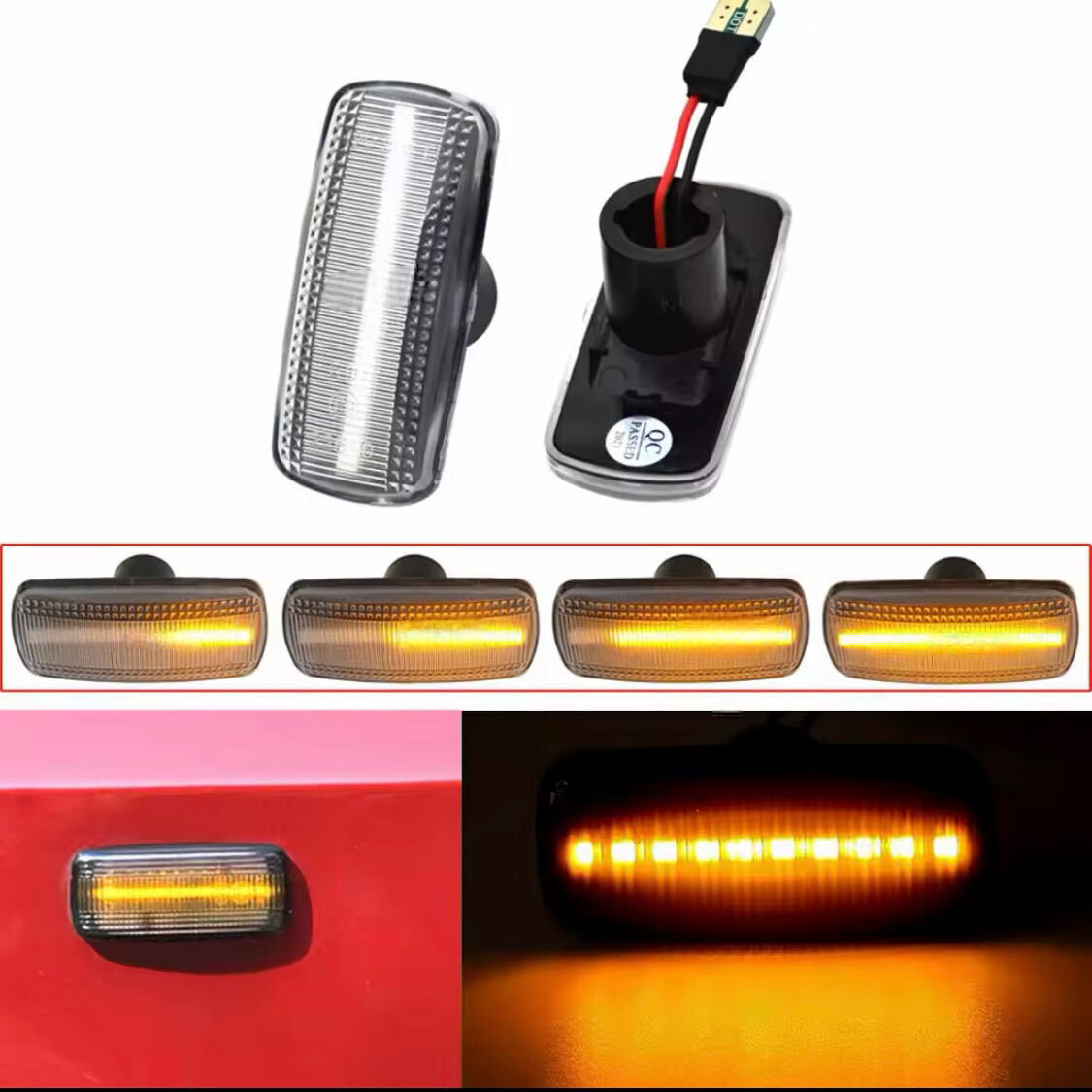 流星♪ シーケンシャルウインカー♪ LED サイドマーカー ダッジ ナイトロ KA37 SE SXT R/T クリア拍卖