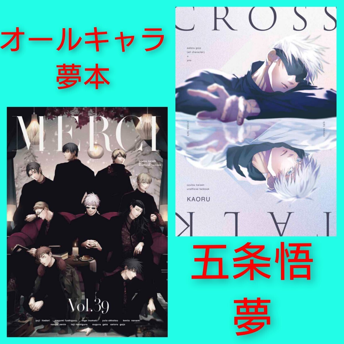 夢主 呪術廻戦 同人誌 『MERCI』『cross talk』KAORU 馨 完売品 再販未定 五条悟 夏油傑 七海健人 オールキャラ 夢拍卖