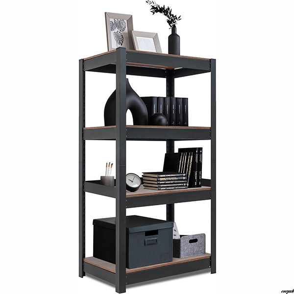 【多目的に使用可能】スチールラック 幅60cm 4段 ブラックカラー メタルラック 組立簡単 高さ調整可能 倉庫 キッチン オフィス拍卖