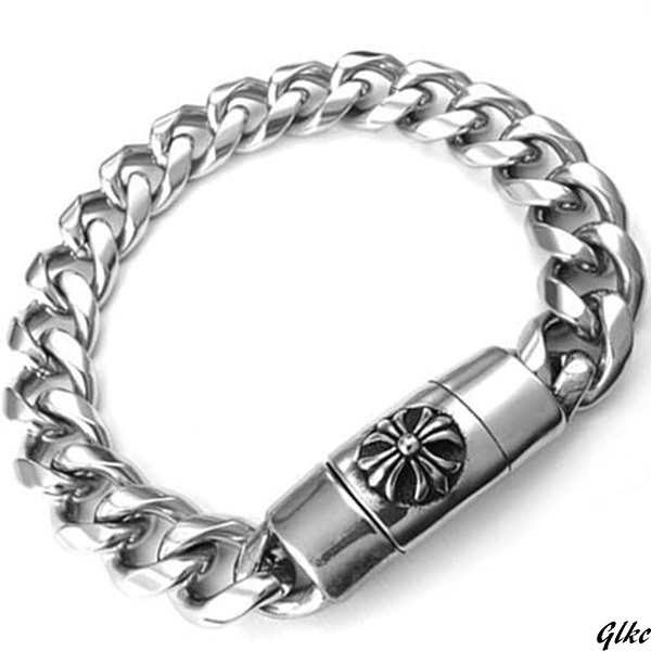 【カジュアルからフォーマルまで幅広いシーンで使えるブレスレット】 クロス ボール 十字架 喜平チェーン ステンレス メンズ拍卖