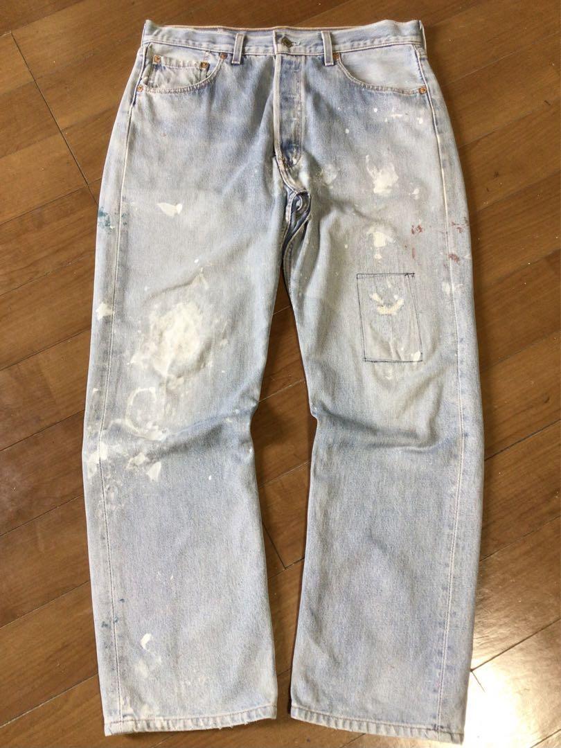 ★97年USA製リーバイス501 W33 股下72cm ペイントデニム拍卖