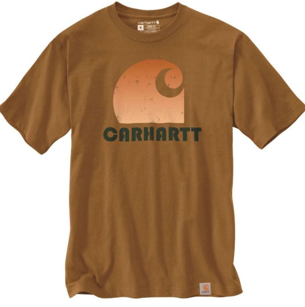 【XL】Carhartt カーハート プリントTシャツ 106151 ブラウン拍卖
