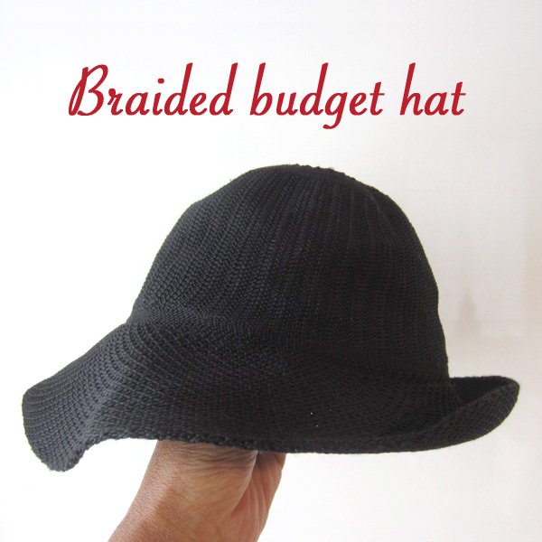 未使用品 村瀬商会★ 編み込みバケットハット 黒拍卖