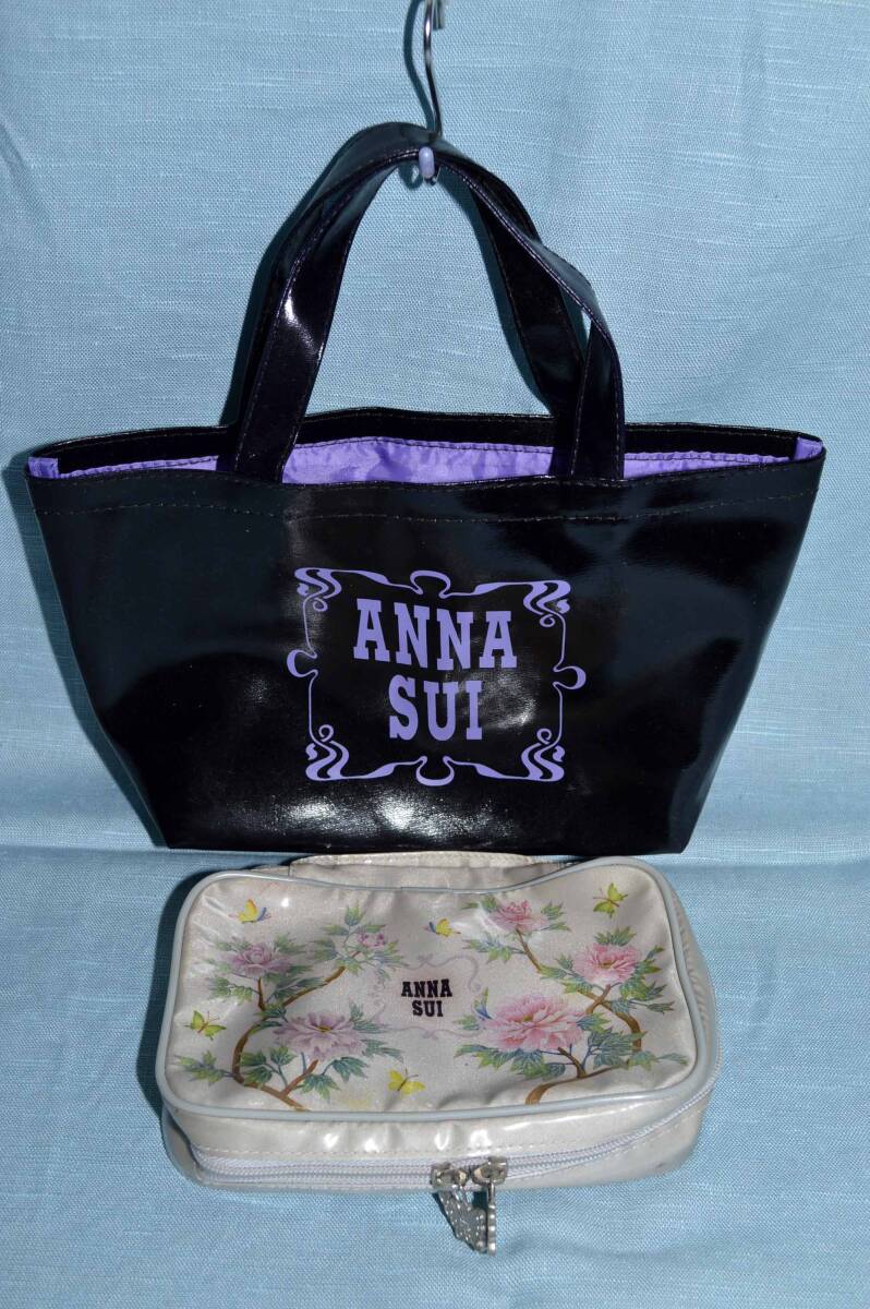 ANNA SUI アナスイ・ミニ トートバッグ+ポーチの2点セット(未使用品+中古)拍卖