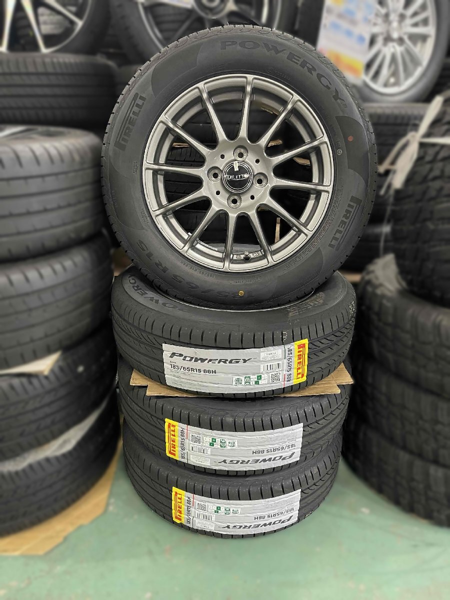 新品 DILETTO 15インチホイール + 新品 ピレリ 185/65R15 2024年製 4本セット★K10系アクア,E12,E13ノート,MAZDA2拍卖