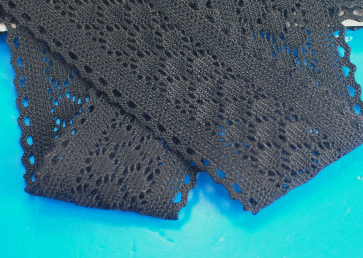 10mまき 化繊レース 57mm巾 黒色 【手芸・縫製】拍卖