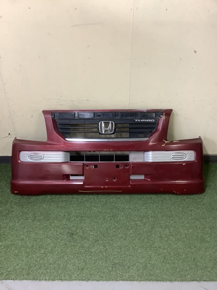 バモス HM1 HM2 後期 フロントバンパー 71101-S8RT-0000 ワインレッド系 ヒビ割れあり 管番1922拍卖