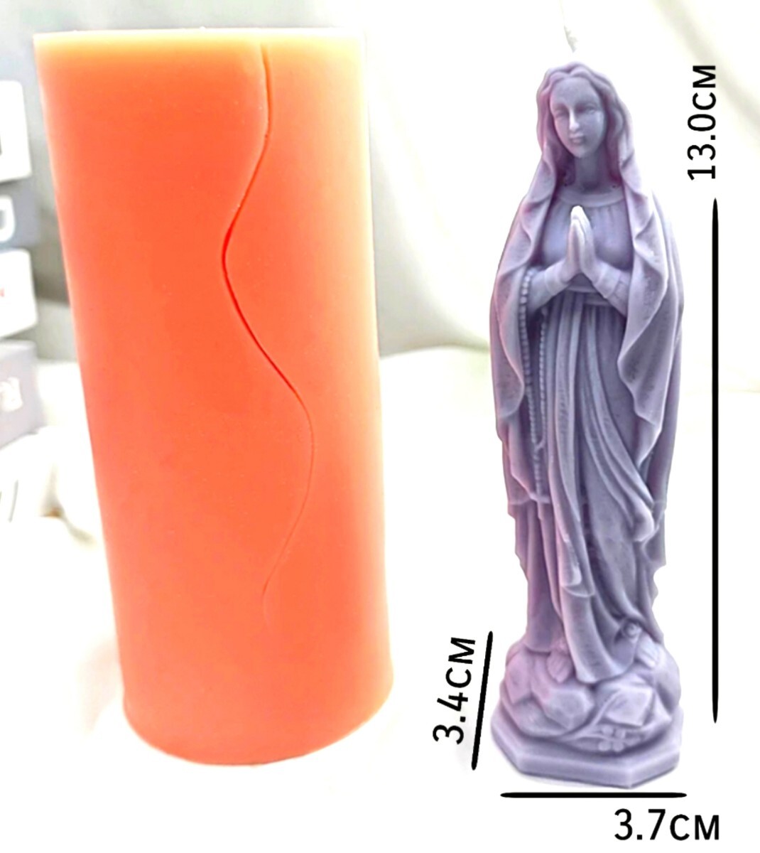 シリコンモールド シリコン型 マリア像 マリア様 ② キャンドル キャンドルモールド キャンドル型 立体 型 道具 聖母マリア像拍卖