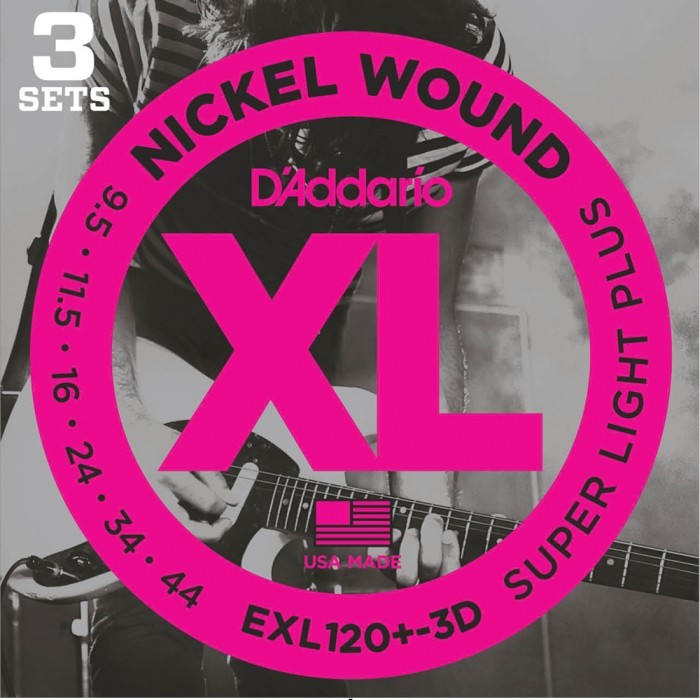 3セットパック D'Addario EXL120+-3D Nickel Wound 009.5-044 ダダリオ エレキギター弦拍卖
