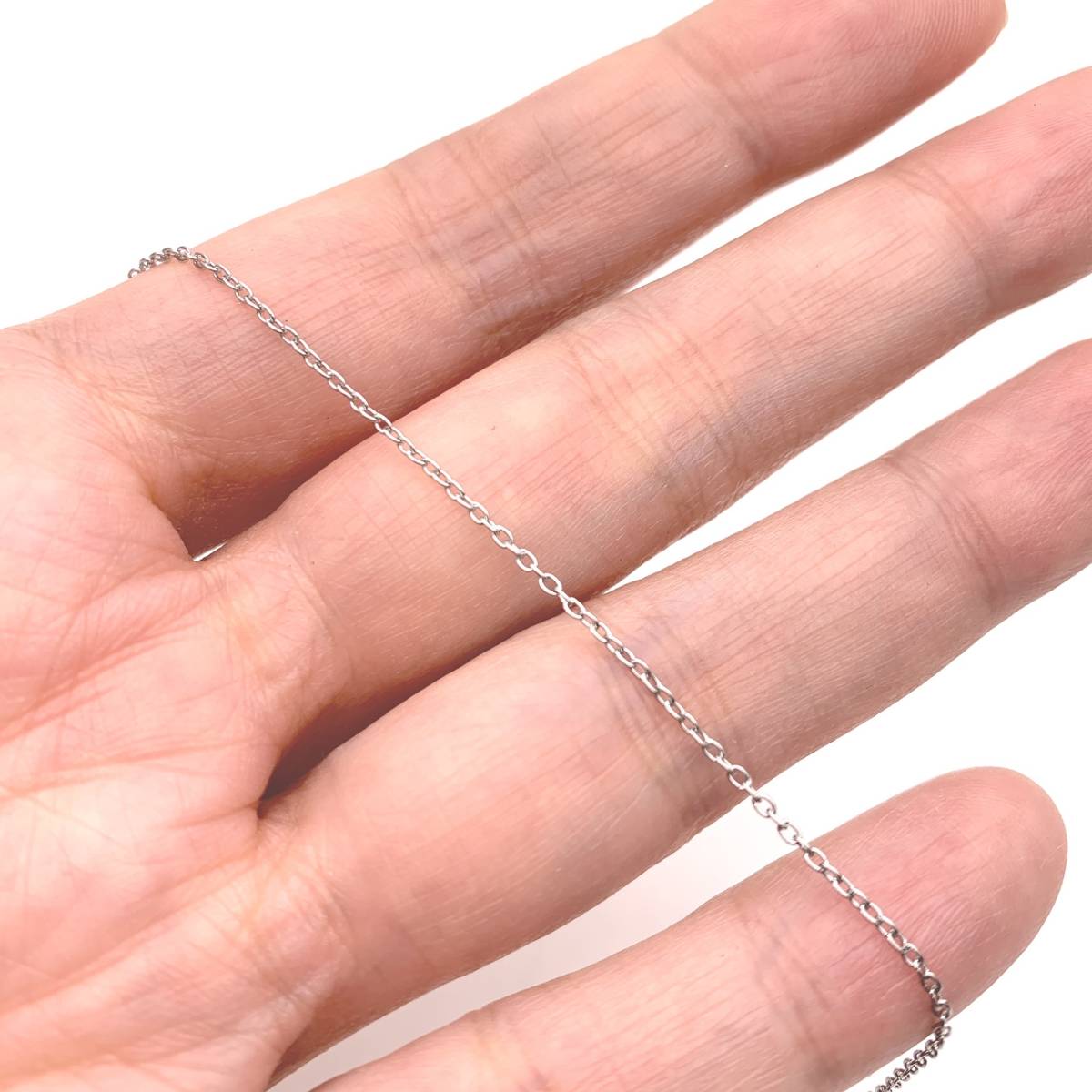 【細め】Q-001 極細 ステンレス チェーン 1.5x1mm 45cmカット 2本拍卖