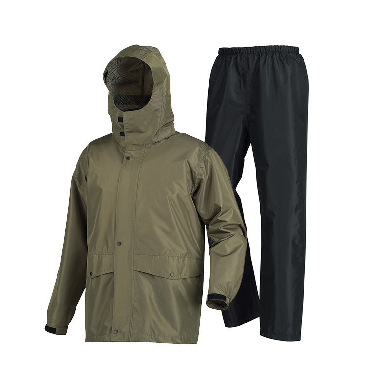 取り寄せ3~4日 ローリングレインコート(オリーブ/4L) 安全 安心 首の動きに合わせてフードが動くから後方確認できる 特許取得 回転フード拍卖