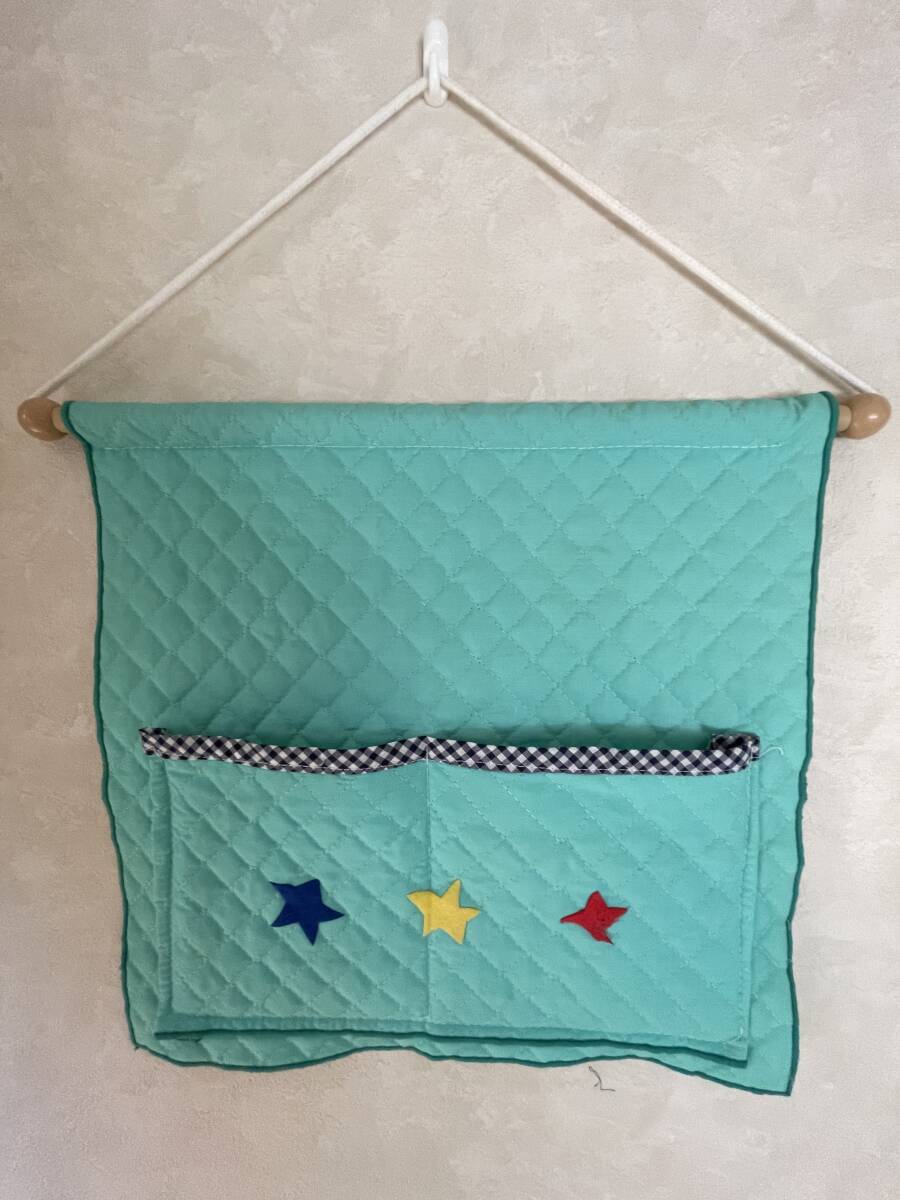 ハンドメイド・小物入れ・壁掛け収納・ウォールポケット・34cm×34cm・100円拍卖
