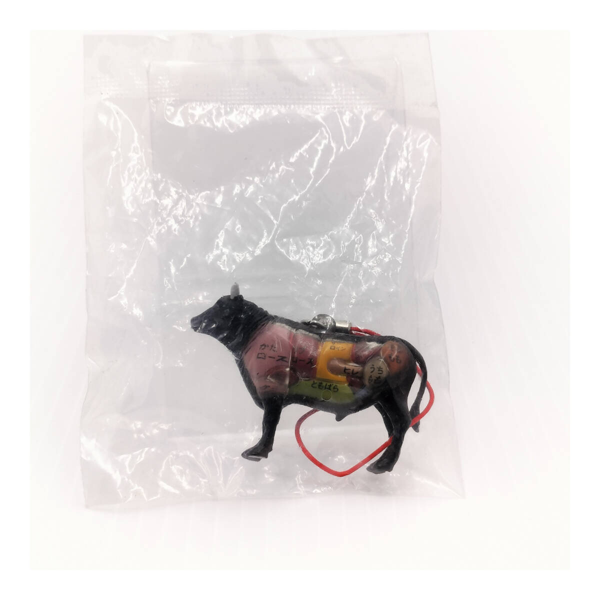 【I1】ストラップ:牛 うし 肉 ホルモン 部位まるみえ 図鑑 スケルトン フィギュア マスコット ミニチュア サンプル☆当時物☆retorodac拍卖