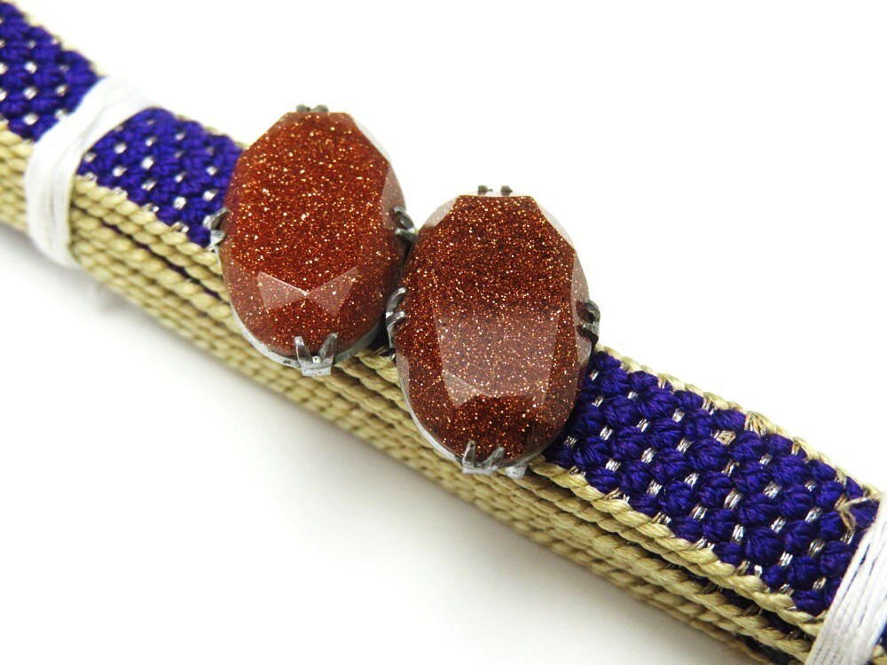 【8161】和装小物 エナメル入り 宝石 帯留め(初品・買取品)拍卖