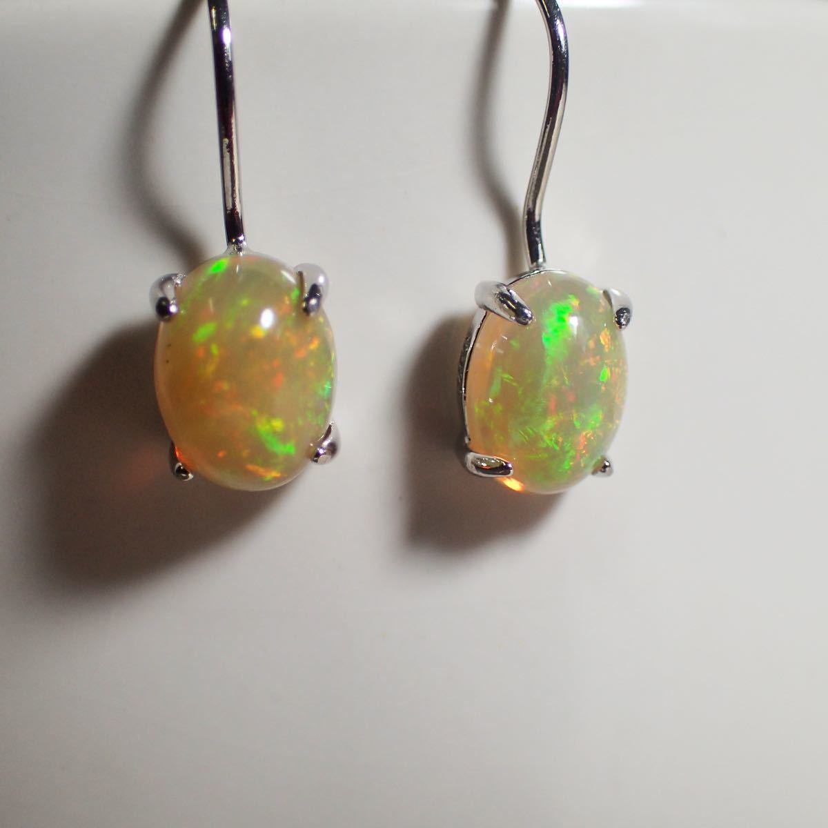 エチオピア産オパール フックピアス 天然石  silver925 刻印あり レディース大人気拍卖