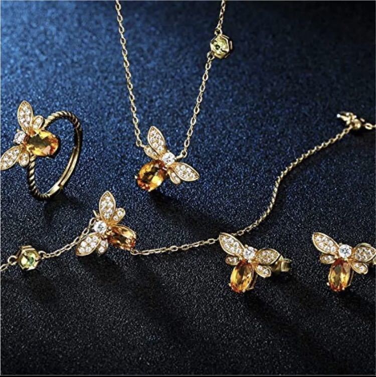 11月誕生石 レディース 4点セット リングブレスレット ピアス ネックレス 箱付き シルバー アレルギー対応拍卖