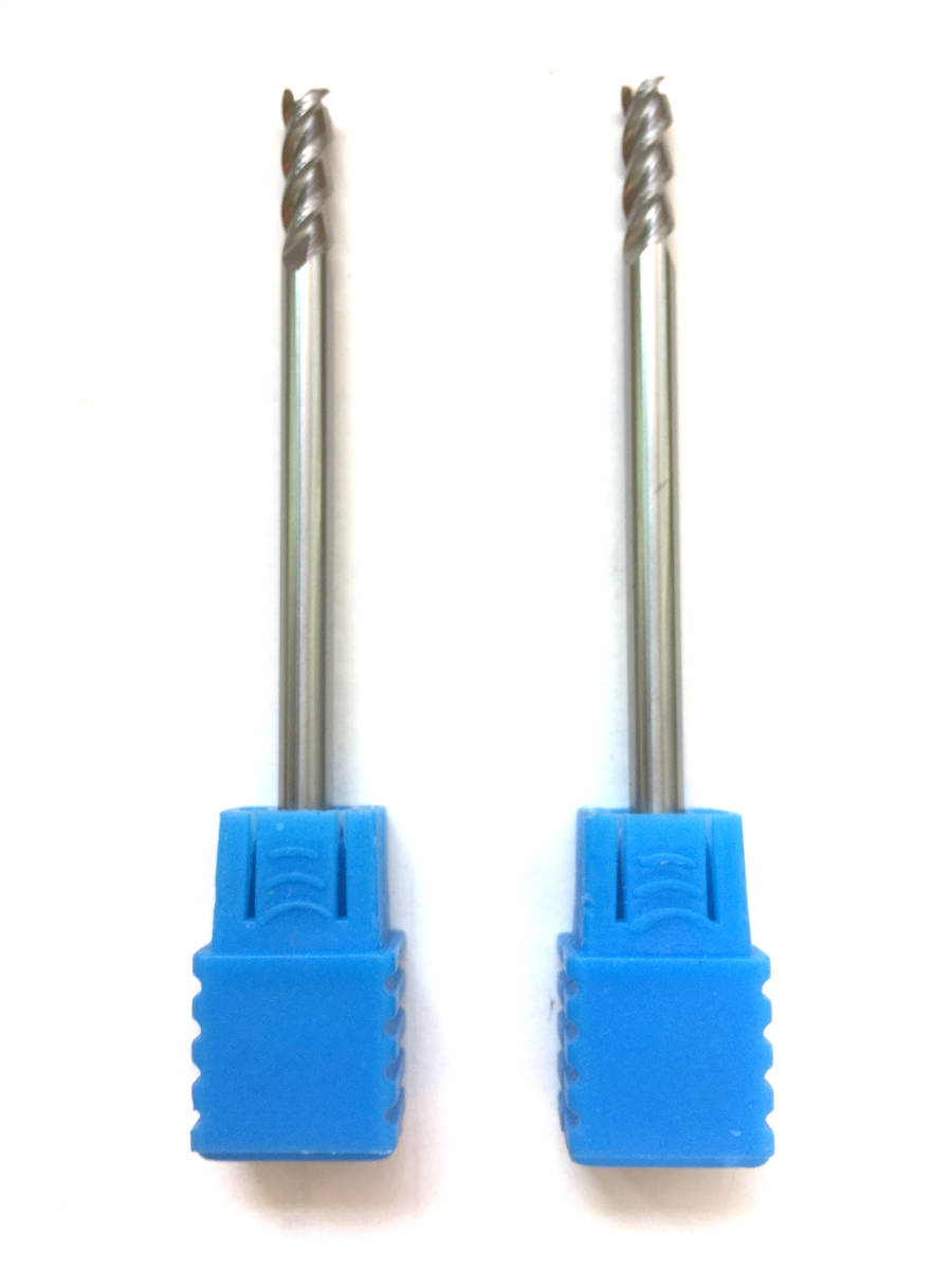 新品 RG 3枚刃 φ3 超硬 ロング エンドミル D3 アルミ用 カッター 2本セット 。拍卖