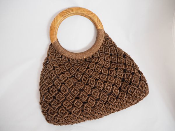 ☆Otto バック 透かし網み ☆ブラウン ☆籐 ☆未使用拍卖