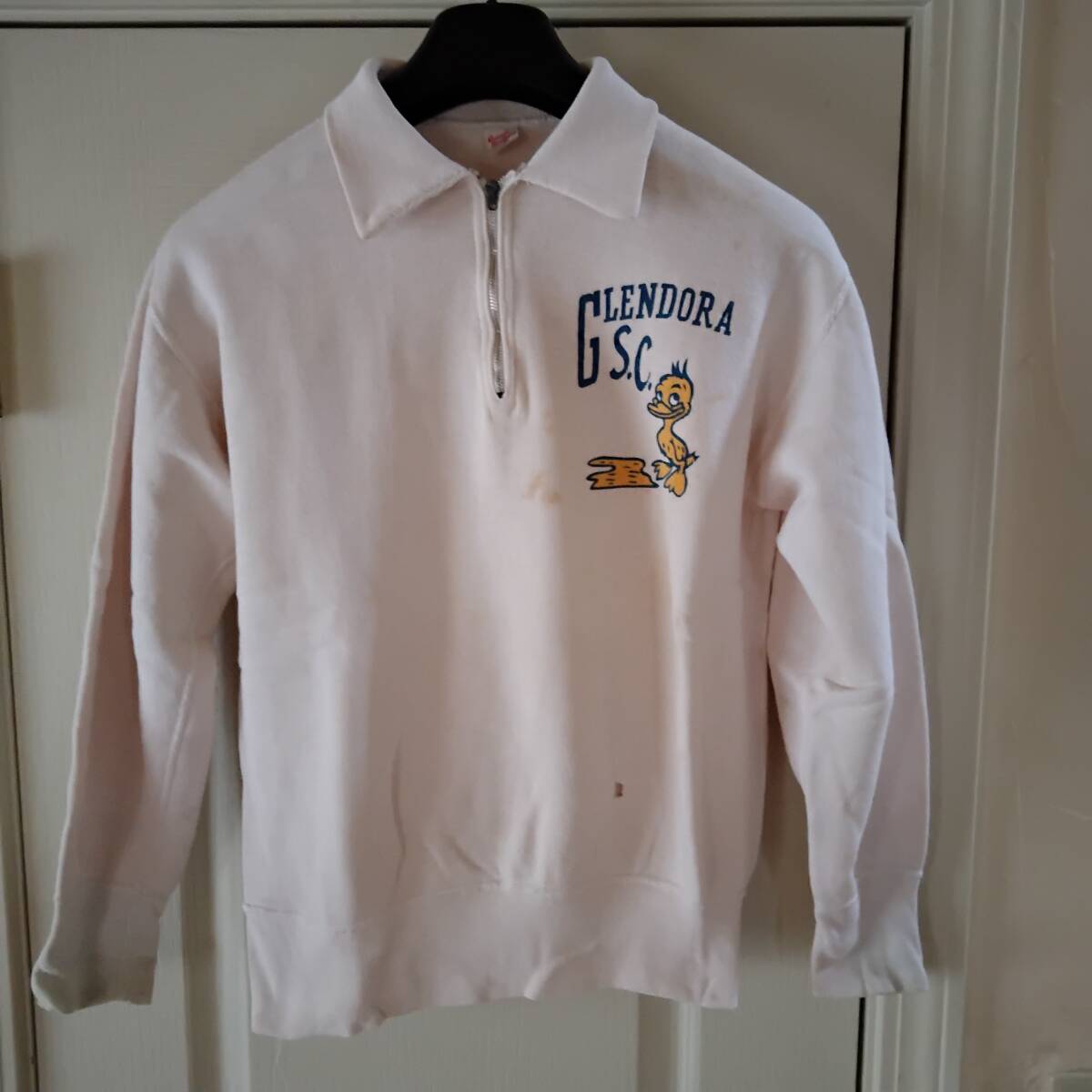 60sラッセルサウザンビンテージカレッジ ハーフジップスウェットシャツ拍卖