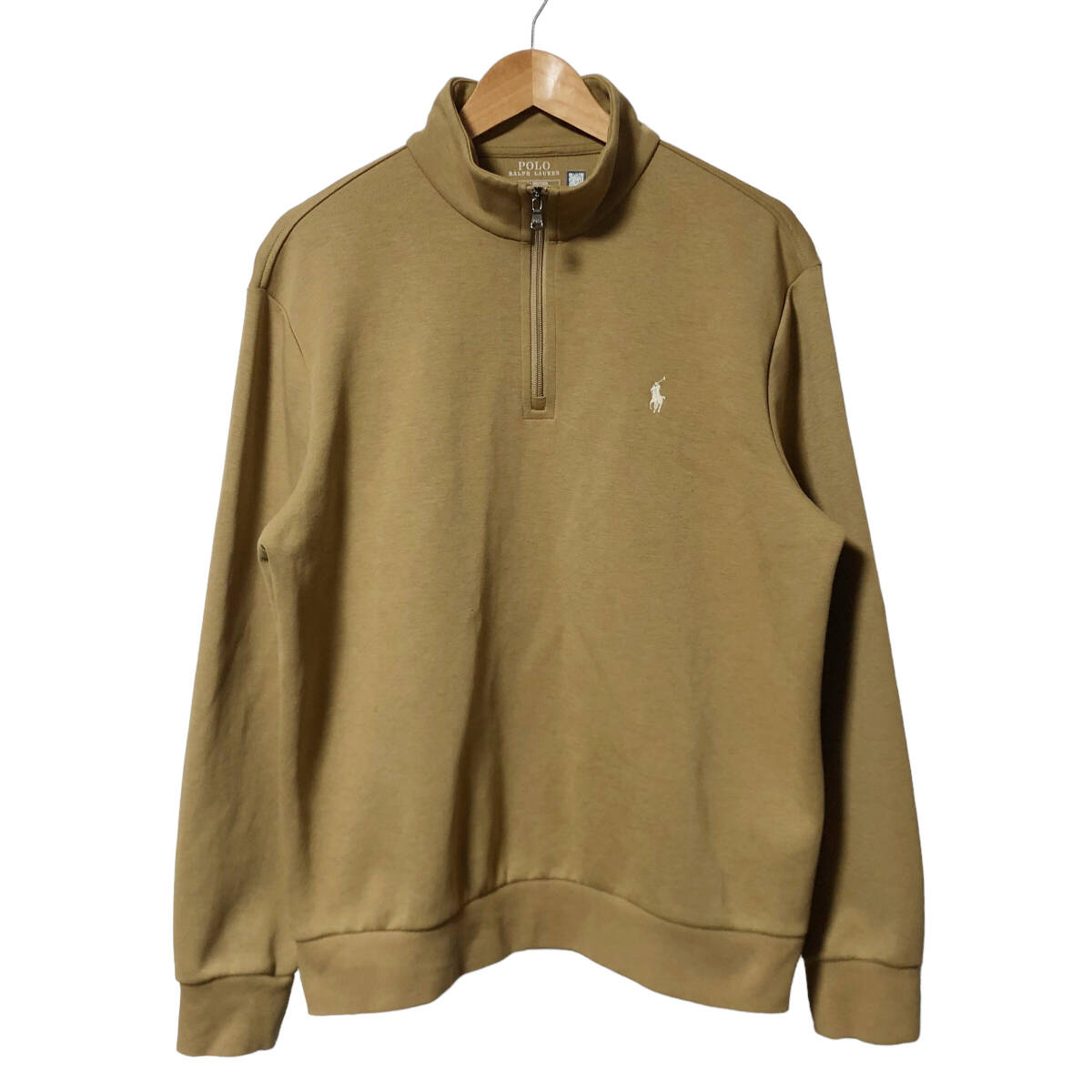 POLO RALPH LAUREN ポロラルフローレン ハーフジップ スウェット ポニー刺繍 L ベージュ メンズ A11拍卖