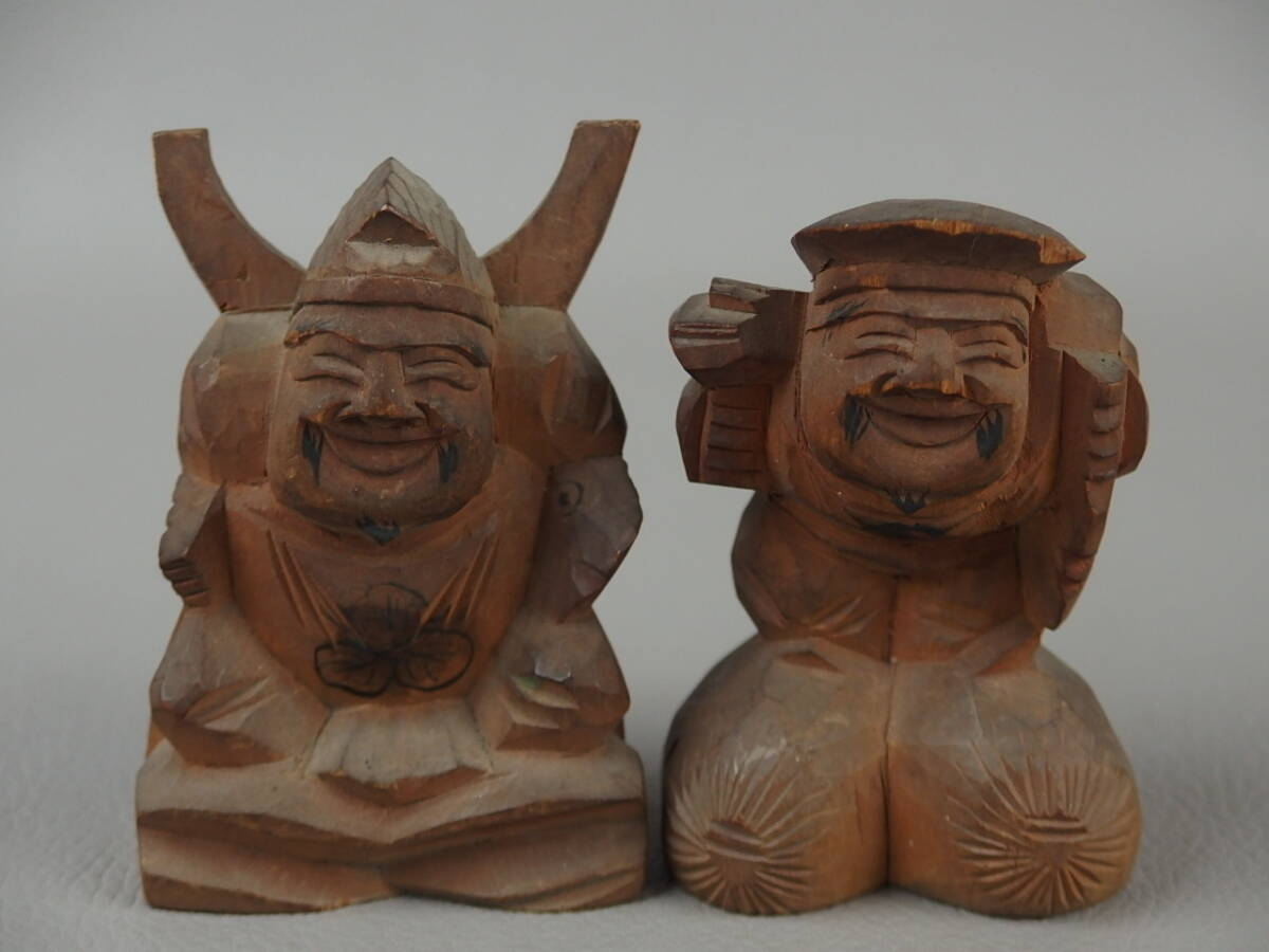 【骨董・仏教美術】★木彫★★恵比寿大黒 fk032m34.8 七福神拍卖