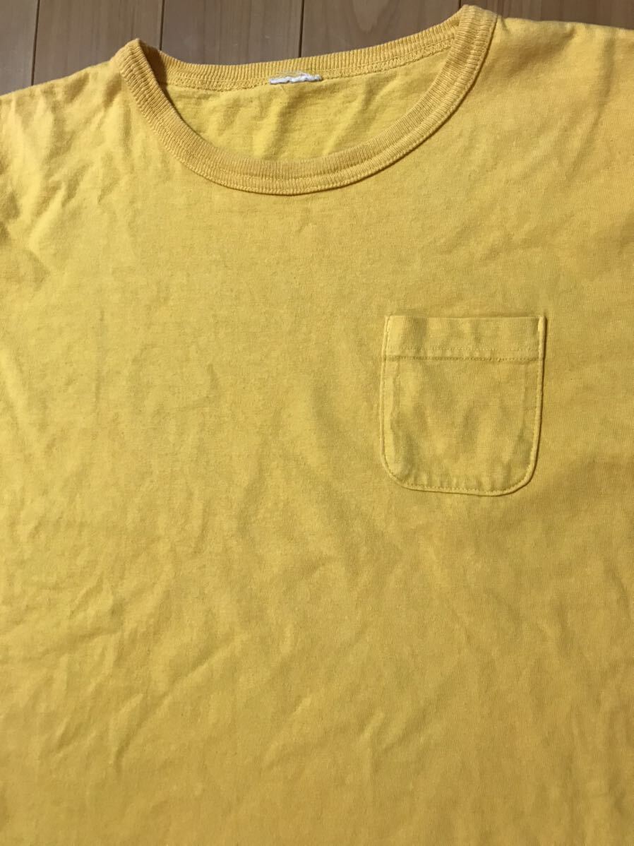 champion チャンピオン M T1011 ポケット Tシャツ イエロー USA アメリカ製拍卖