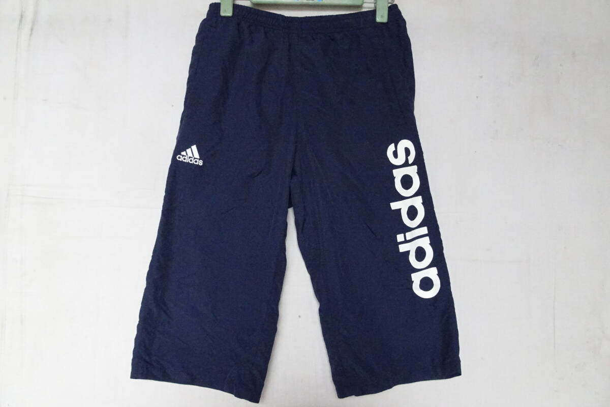 adidas/アディダス/ジュニア/ハーフパンツ/半ズボン/ナイロン素材/ロゴししゅう/ネームプリント/スポーツ/紺/ネイビー/160サイズ(7/31R)拍卖